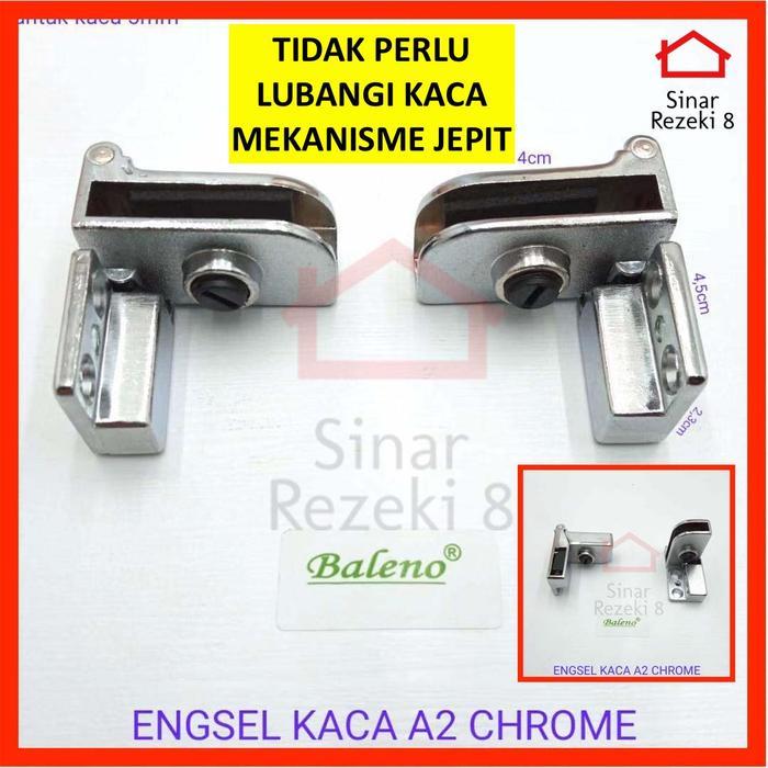 Engsel Kaca ke Kayu A2 CH Jepit / Skrup Samping Pintu Lemari Penjepit .