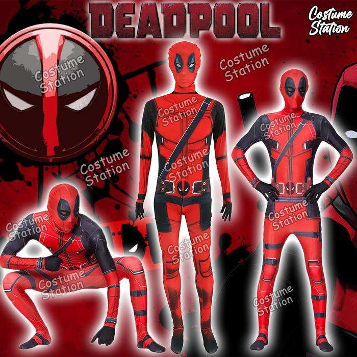 Kostum Deadpool / Costume Superhero Marvel pria dewasa