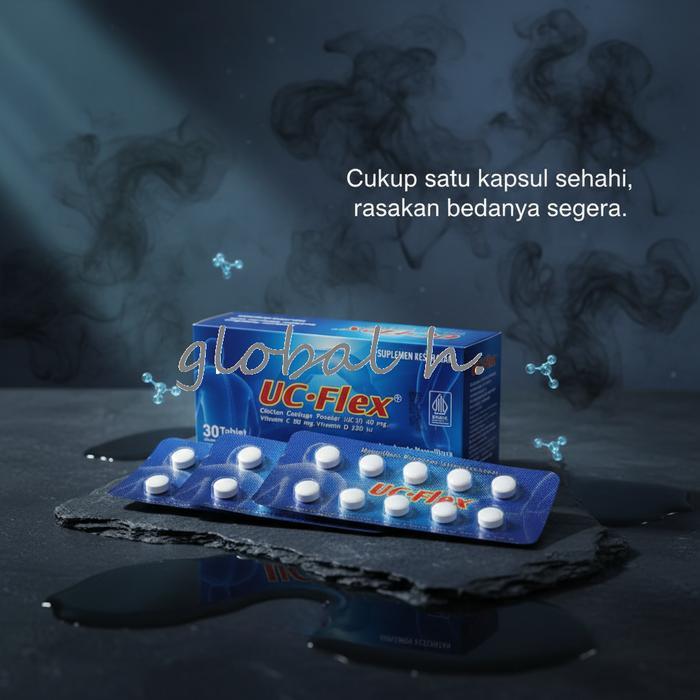 UC-Flex Suplemen untuk memelihara kesehatan tulang dan sendi yang mengandung UC-II dan Vitamin D.