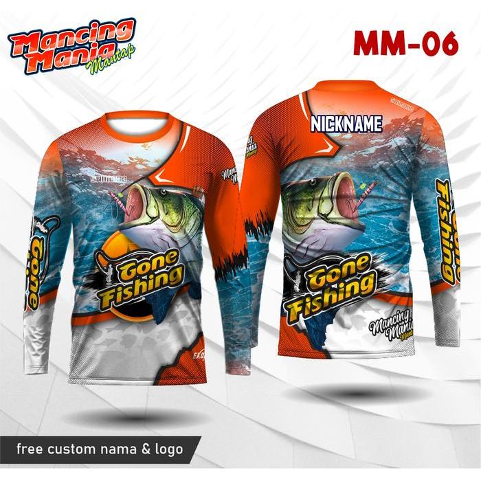 Jersey Mancing Mania Kaos Baju Fishing Lengan Panjang