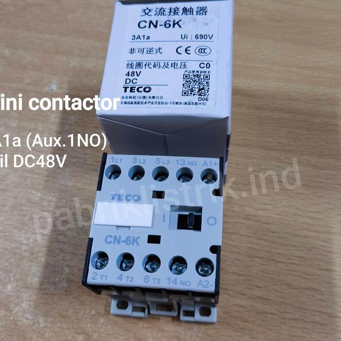 Mini Contactor Cn 6K Cn 6 Coil Dc48V 48V Dc Teco Original Harga Khusus