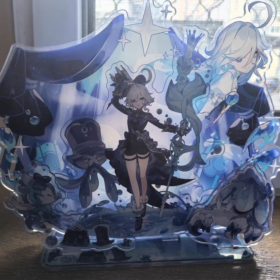 Genshin Impact Fontaine Original Focalors Furina 20cm Huge Acrylic Figure Stand Model Plate Desk