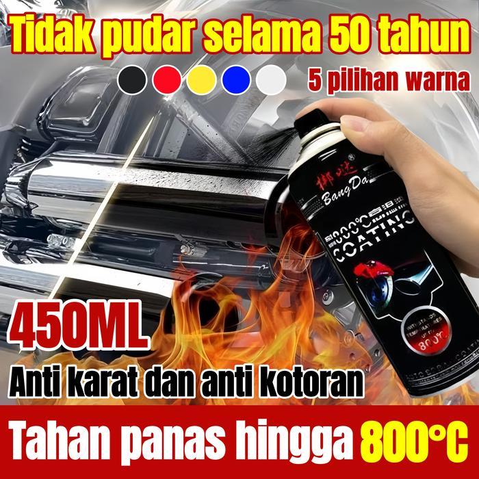 Cat knalpot mesin motor pilox anti karat dan panas semprot hitam mengkilap/Merah/Kuning/Biru/perak