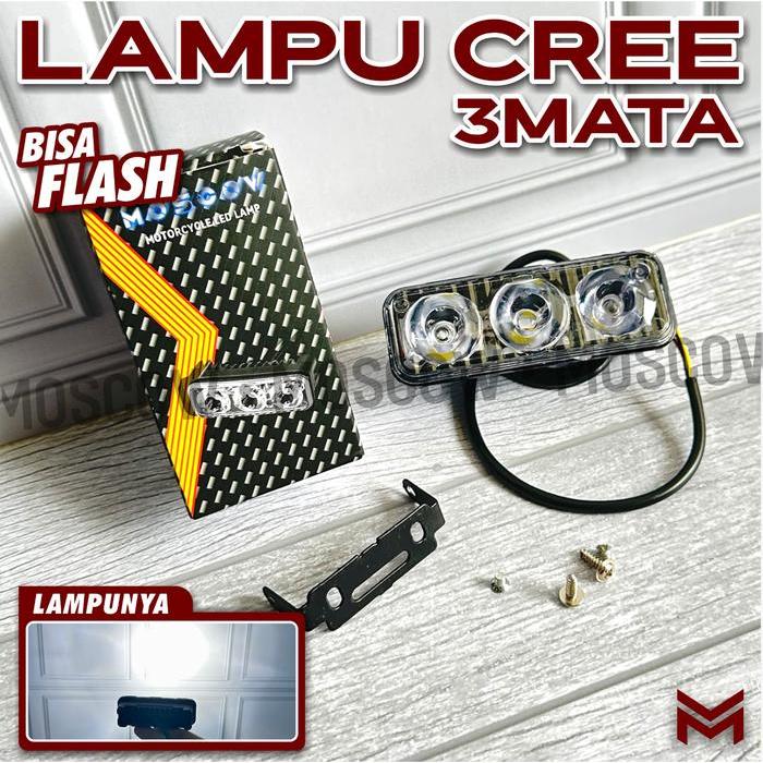 LAMPU LASER / LED LASER GUN LAMPU TEMBAK SOROT CREE 3 MATA LED LAMPU MOTOR SUPER BRIGHT 9 WATT