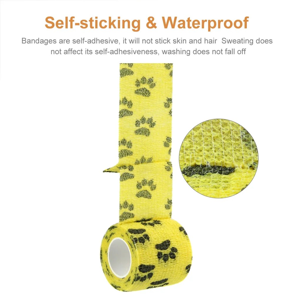 12 Rolls Self Adherent Bandage Elastic Bandage Self Adhesive Bandage Vet Wrap for Dog Cat Horse Pet