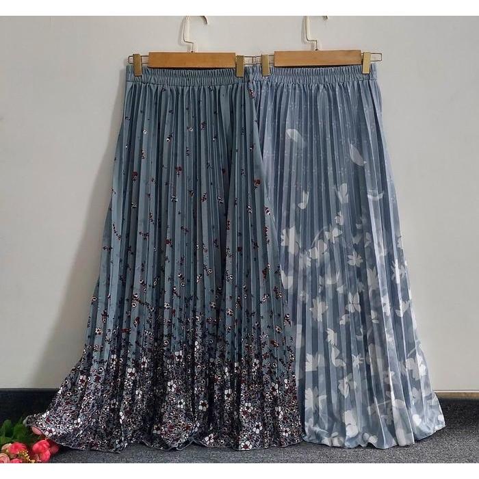 Rok Plisket Panjang Motif Bunga/Rok Plisket Bunga Melati Paku/ Rook Plisket Bunga Bali/ Rok Plisket