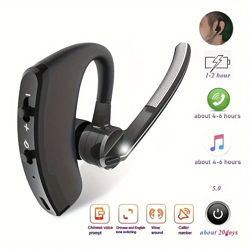 V8 Bluetooth Earphone Wireless Stereo HD Headphones V9 Bluetooth Hands In Car Kit With Mic For