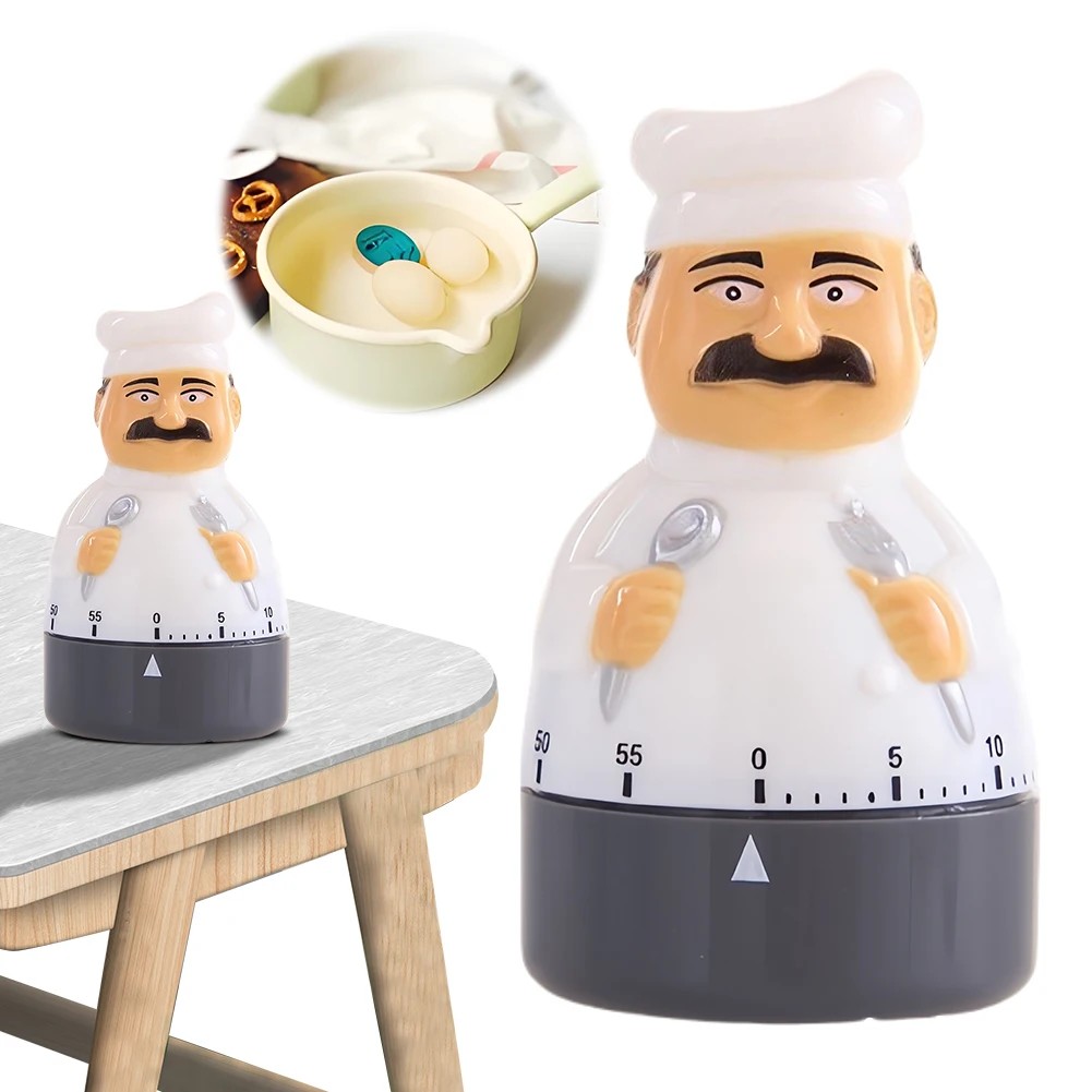 Kitchen Knife Fork Chef Timer Cartoon Chef Shaped Kitchen Timer Cooking Baking Time Reminder Dial Al