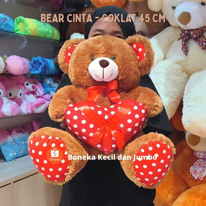 Boneka Teddy Bear Love Tersedia 4 Warna Pilihan - KBC TOYS