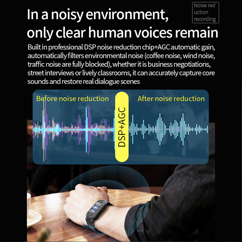 Digital Voice Recorder Watch AI Voice Activated Recording Intelligent Transcription Translation