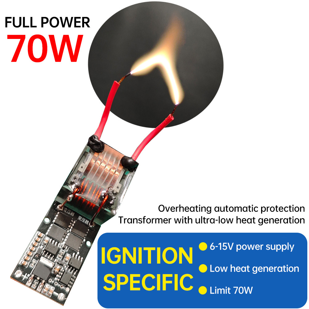 DC 6-15V TO AC 10KV-25KV HIGH-VOLTAGE GENERATOR IGNITION MODULE MOS OVERHEAT PROTECTION 70W
