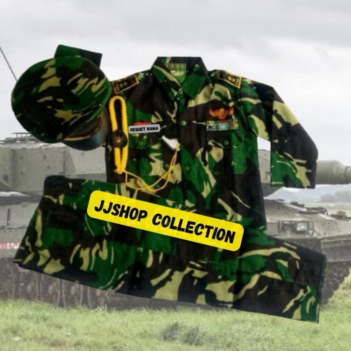 BAJU TENTARA BAJU TNI AD ANAK DORENG/BAJU TNI AD ANAK Baju kostum karnaval profesi TENTAR TNI AD