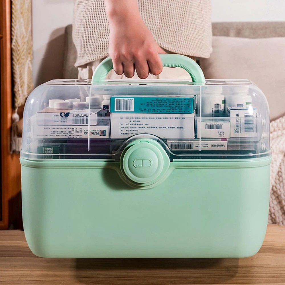 Large 3 Layers Safety Instrument Tool Storage Box Waterproof Carry Case Protective Box Medical