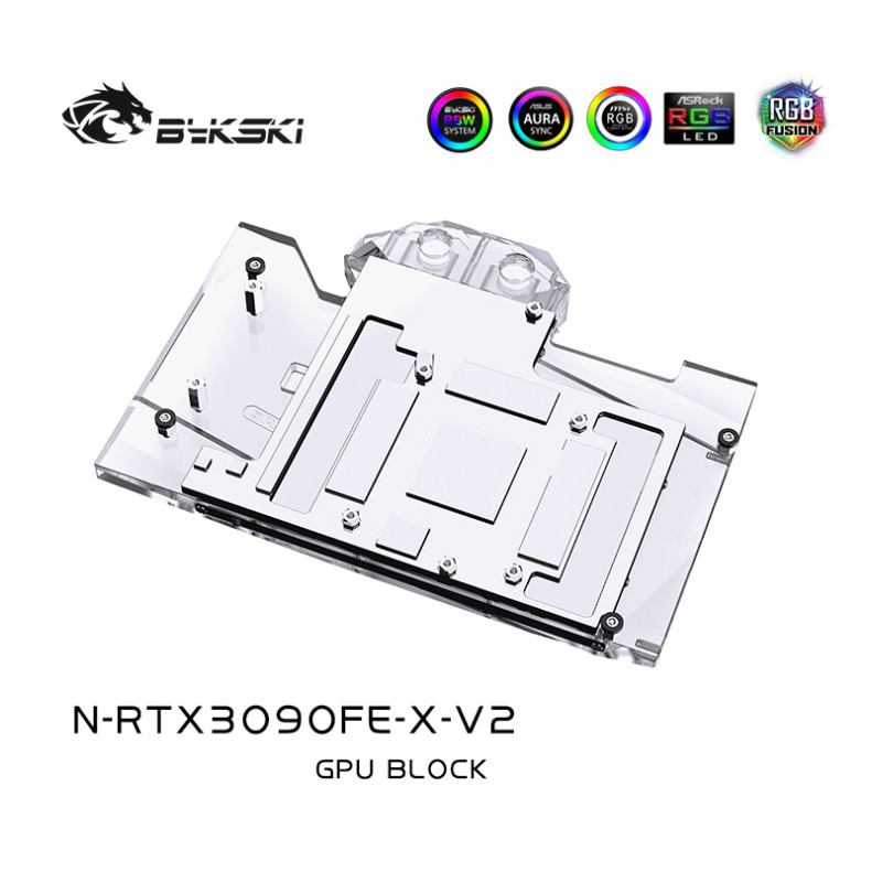 Bykski Water Block Use for NVIDIA RTX3090 Founder Edition GPU Card / Copper Block Fit 3090 FE Video