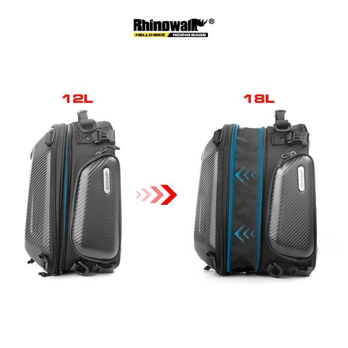 Rhinowalk Mtr4001 Motorcycle Pannier 12-18L Tail Bag -Tas Sepeda Motor Pasti Ori