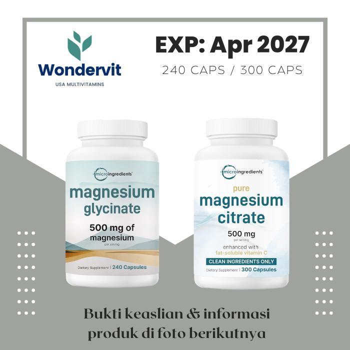 Micro Ingredients Microingredients Magnesium Glycinate & Citrate 450mg