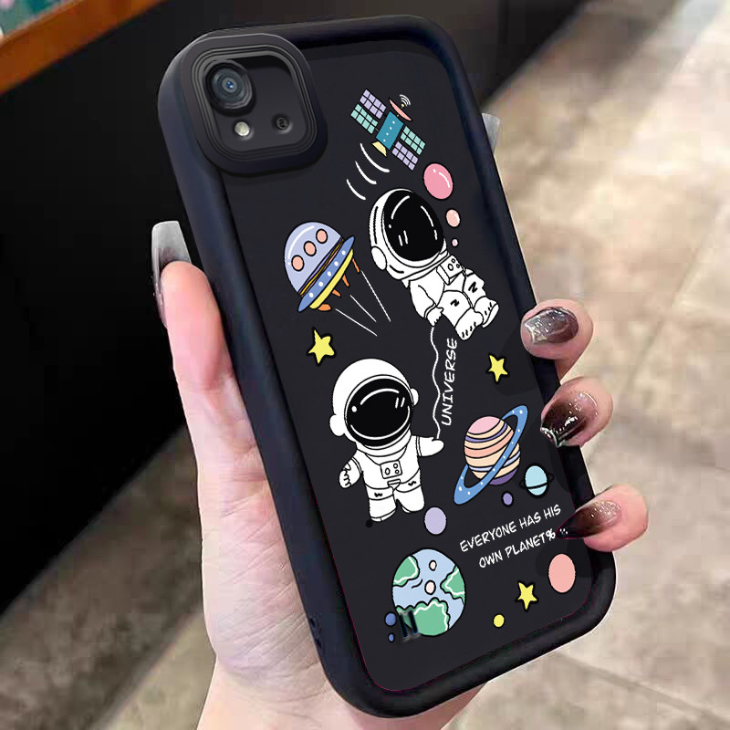 Casing Hp untuk Realme C20 C20A C11 2021 C11 2020 Case Astronot kartun Kasing silikon Cesing Softcas