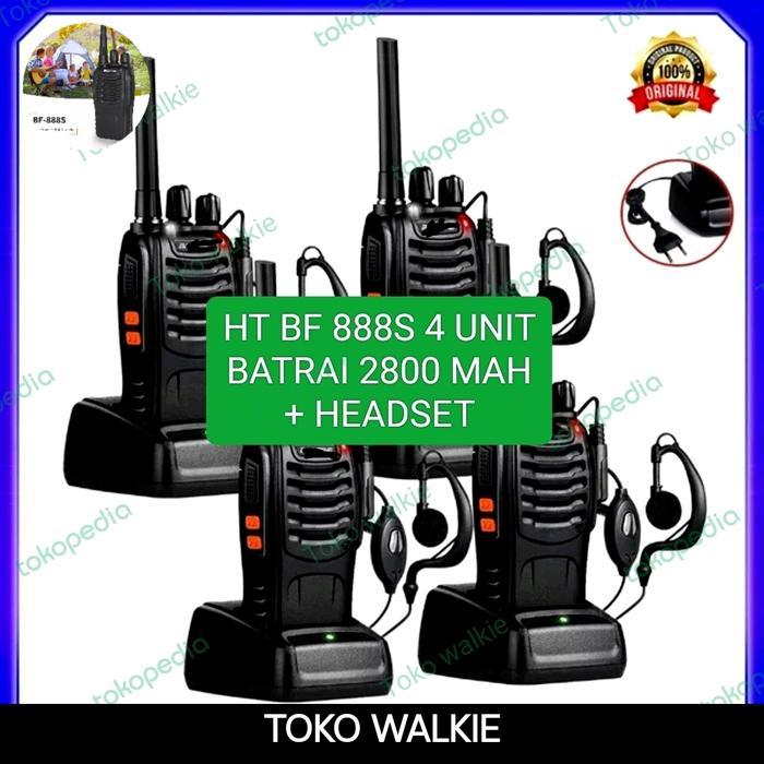 Paket 4 Unit Bf-888S Radio Ht Handy Talkie Walkie Talkie Tbk