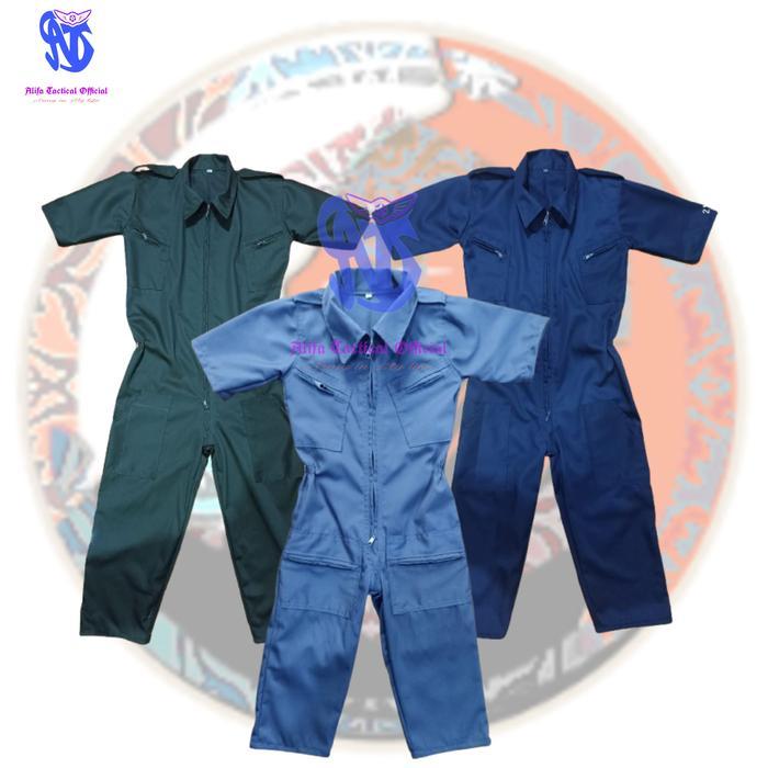 TERBARU Baju Montir Anak Wearpack Profesi Mekanik Anak Lengan Pendek