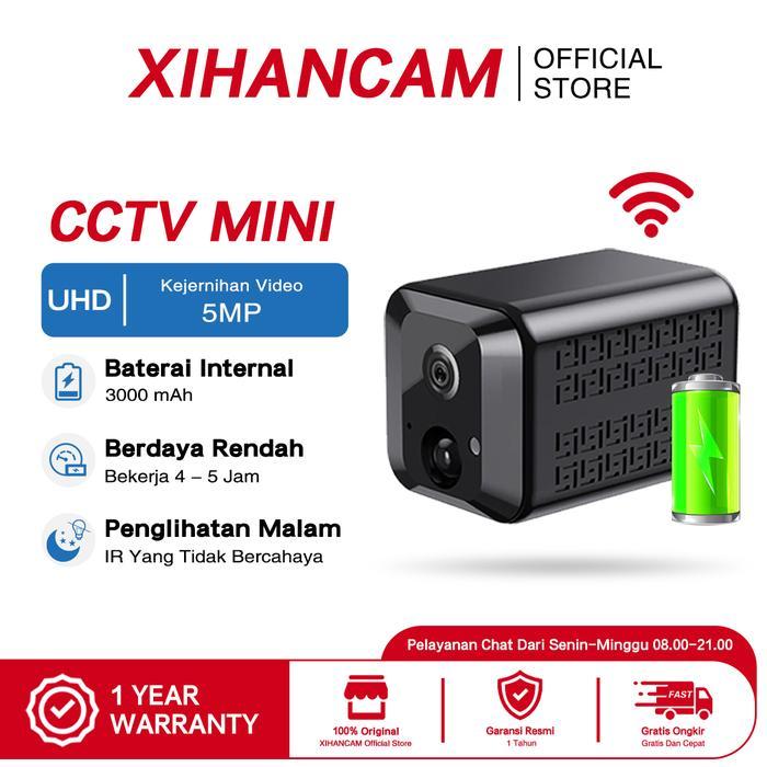 XIHANCAM Smart 5MP Spy Kamera Wifi CCTV Mini Tersembunyi Spy Cam Waterproof CCTV Kecil Wifi Jarak