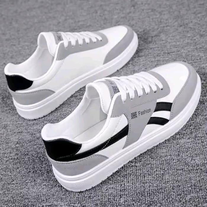 FHASHION sepatu pria Karen elgan Sneakers Casual Shoes Sport Putih Hitam Kasual Olahraga *