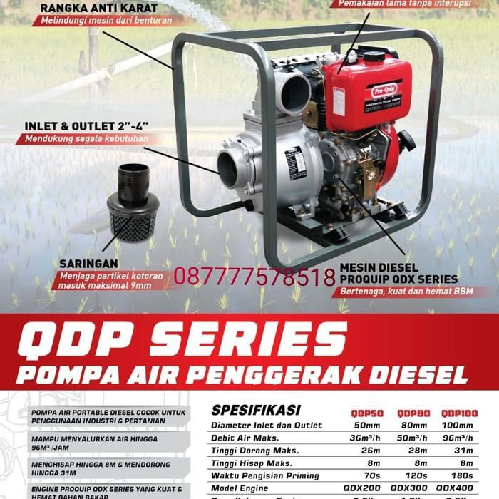 Pompa Alkon Diesel Pro Quip 3 Inch + Pompa Air Sawah Diesel Pro Quip QDP 80 + Water Pump Solar Pro Q