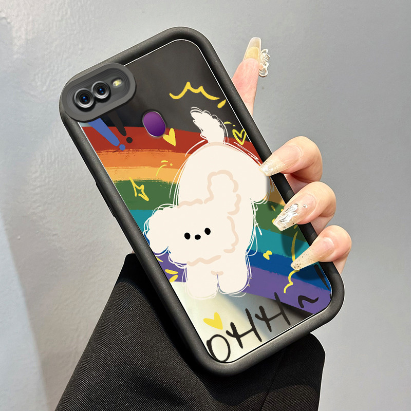 Casing Hp OPPO F9 F9 Pro A7x Realme 2 Pro Realme U1 Case Casing Anjing putih dan kucing putih Pola K