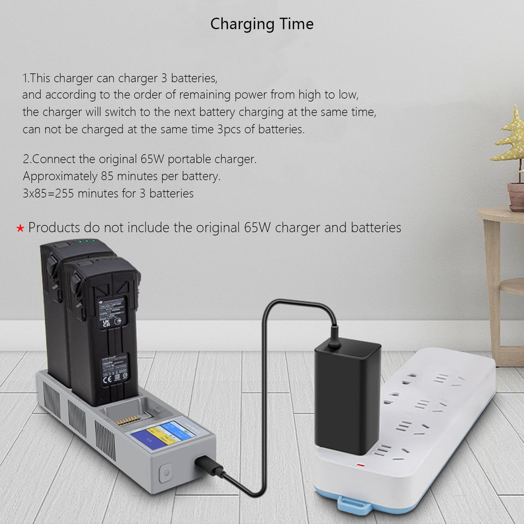 New 3 In 1 Charging Hub for DJI Mavic 3 Battery Charger with Digital Display Screen USB Charging