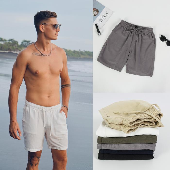 Beachwell Setelan Kemeja Linen Pria Lengan Pendek Canggu Series Paket Satu Set Celana + Kemeja