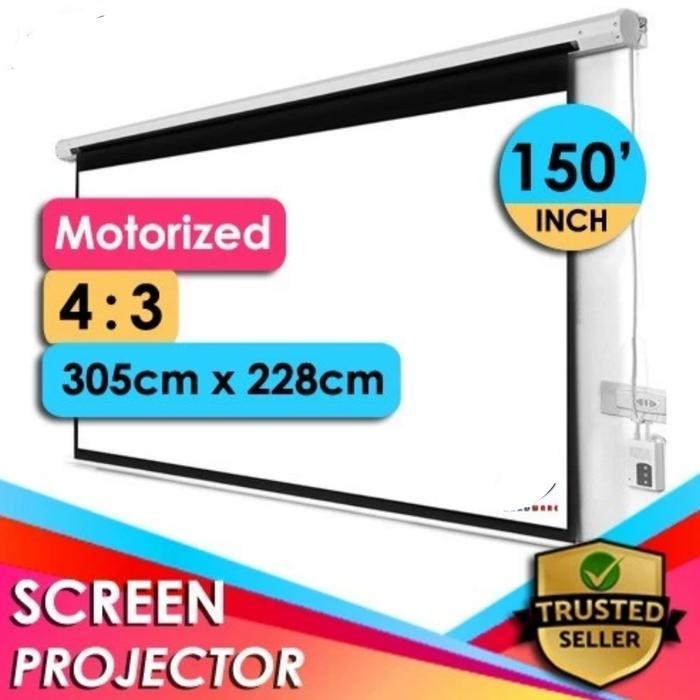 Screen Projector 150" 4:3 Motorize/Layar Proyektor 150" 4:3 Otomatis i