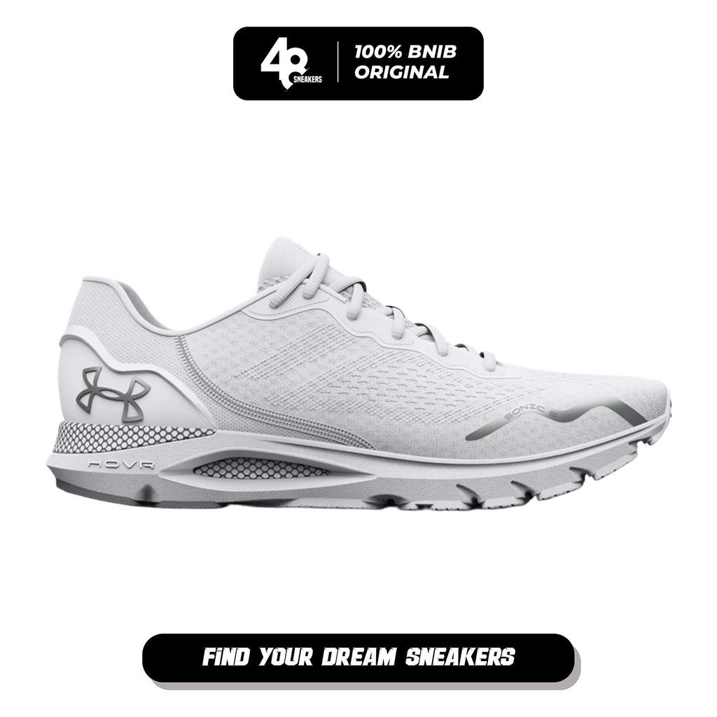 Sepatu Lari Pria Hovr Sonic 6 White Silver (3026121-100) Original