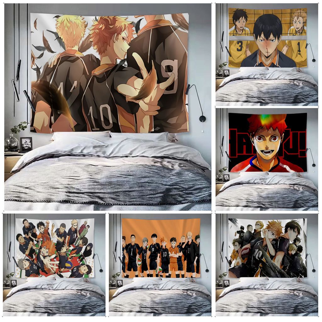 Anime Haikyuu High School Volleyball Cartoon Tapestry Japanese Wall Tapestry Anime INS Home Decor