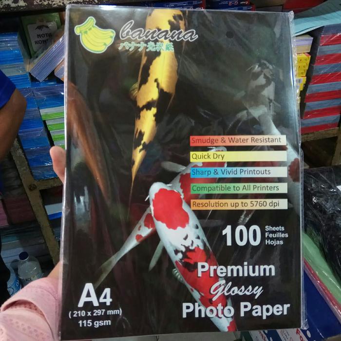 Banana Premium Glossy Photo Paper 115 gram (isi 100 lembar)