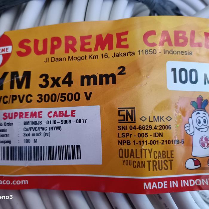 Ready Kabel Nym 3X4 Mm Supreme / Tufur 3X4 Mm Supreme Eceran Meteran