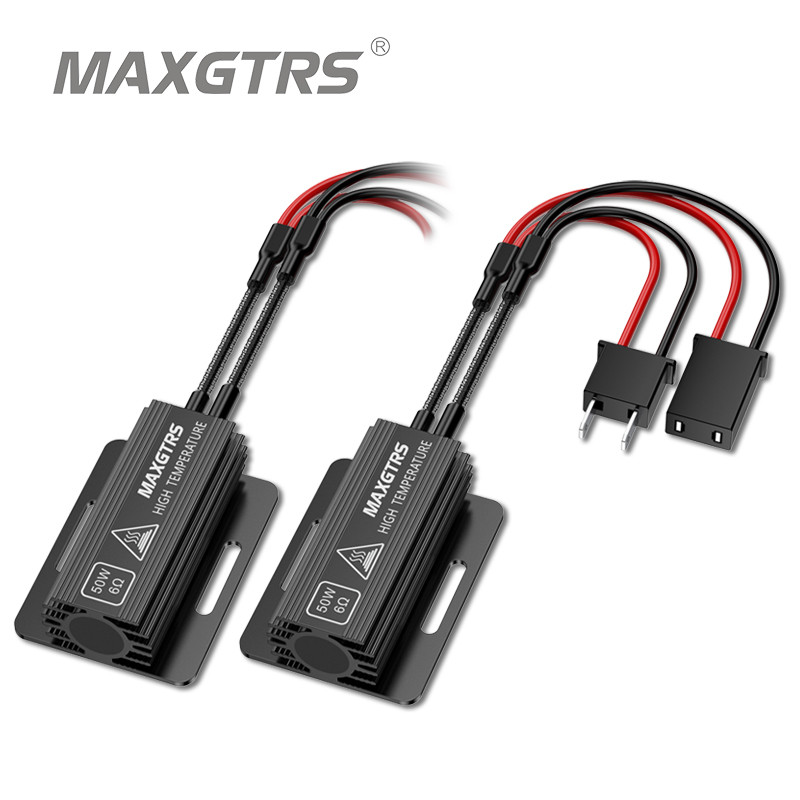2x MAXGTRS 50W Load Resistor Car LED Decoder Canbus Error Free For H1 H3 H7 H8 H11 H4 9005 9006 HB3