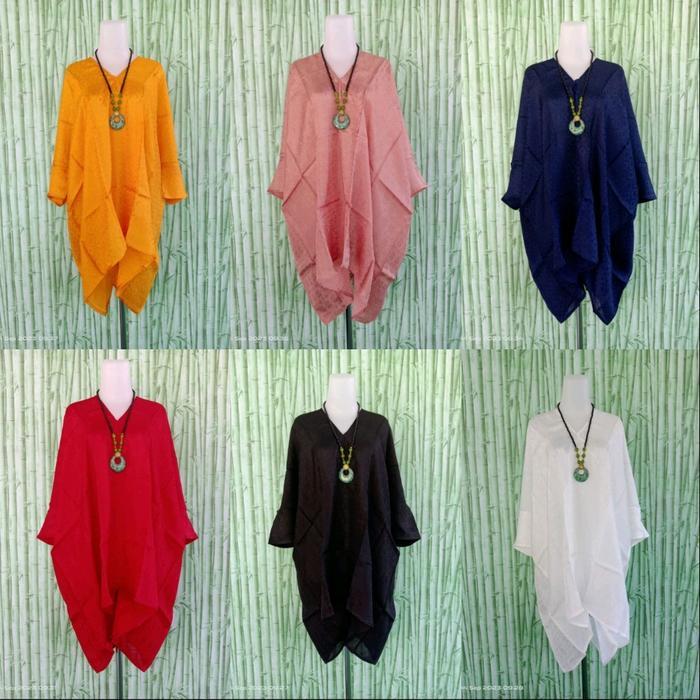 Kaftan Tunik Aruna Viscose Polos Ootd Kondangan Terlaris