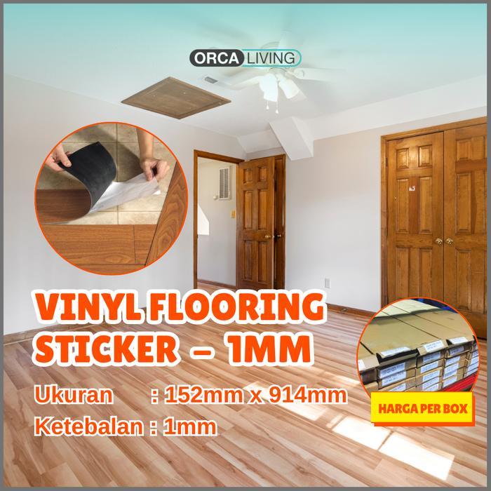 36 Pcs Vinyl Flooring Sticker 1mm (per Box) Motif Kayu Ukuran 152mm x 914mm Lantai Vinyl Perekat