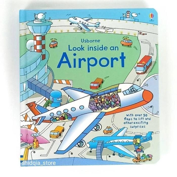 Usborne Lift The Flap Look Inside Airport Buku Impor Edukasi Anak Pengenalan Airport
