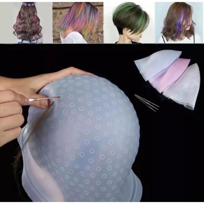 Topi Bleaching Cat Rambut Topi Semir Bahan Silikon Salon Semir Rambut