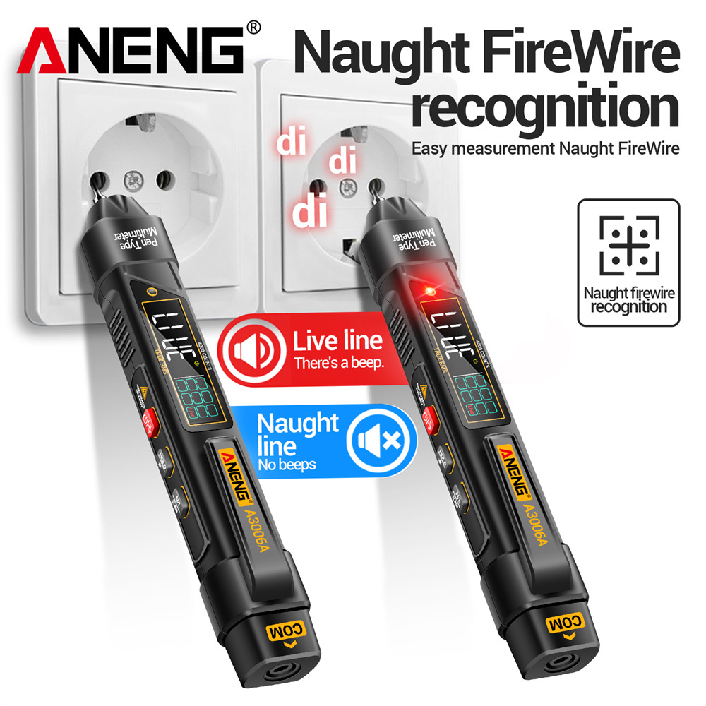 Non-contact Inductive Multimeter Pen Detector ANENG A3006A Portable Digital Voltage AC/DC
