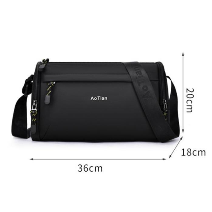 Aotian Tas Selempang Pria B821 Nylon Tahan Air Waterproof Sling Bag 36X18X20 Cm Resleting Metal 5
