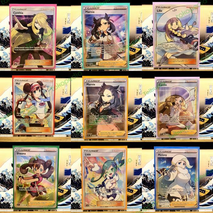 PROMO Kartu Pokemon Marnie Lilie Cynthia Melony Caitlin Mei Shauna Lisia SR