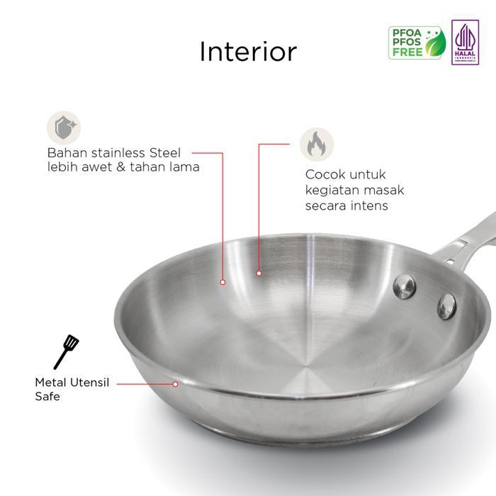 Maxim Chef Pro Wajan Stainless Steel 304 Frypan