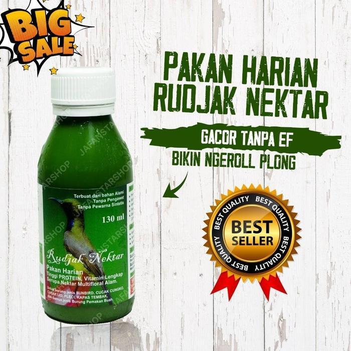ASLI Rudjak Nektar Ijo 130 ml Vitamin Pakan Makanan Burung Kolibri Pleci Cucak Ijo dll READY STOCK