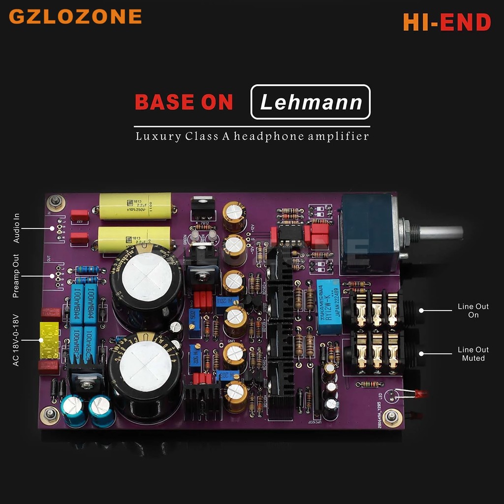 Classic HI-END Base On Lehmann Class A Headphone Amplifier LEM Preamplifier DIY Kit/Finished Board