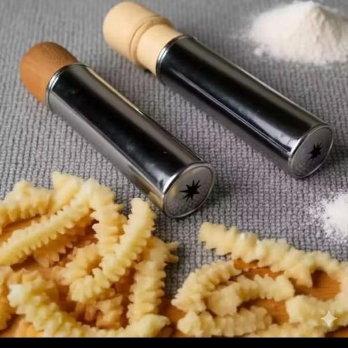 Cetakan kue AKAR KELAPA kecipir stainless dorong kayu Kitchenware Steel Alat *