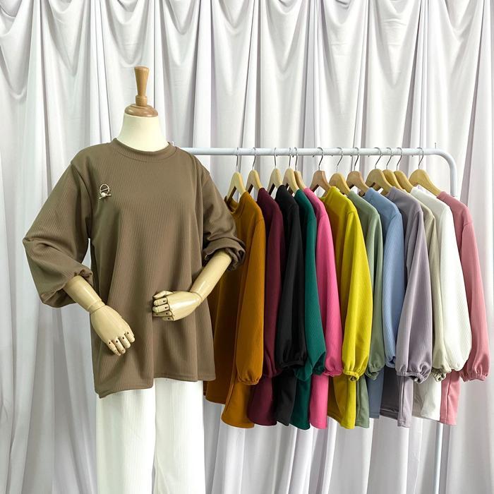zen Bery - Blouse Meta Bahan Knit Baju Panjang / Beli Lokal / TikTok Re-launch Muslim Wanita Atasan