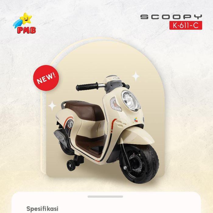 Motoran Aki PMB K611C Mainan Kendaraan Anak Honda Scoopy Cas Gas Injak
