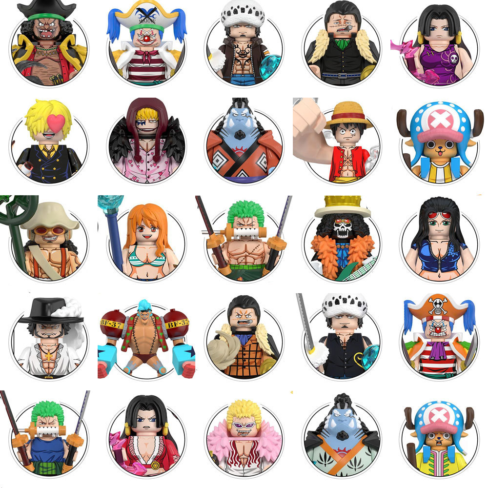 72pcs Luffy Zoro Nami Sanji Chopper Building Blocks Mini Action Figure Accessories Christmas Gifts