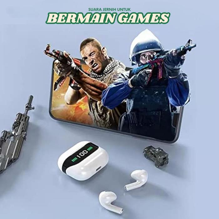 Wjoy Tws-60 Wireless Tws Earphone Bluetooth Dengan Layar Digital Led Untuk Music Telepon Games Video